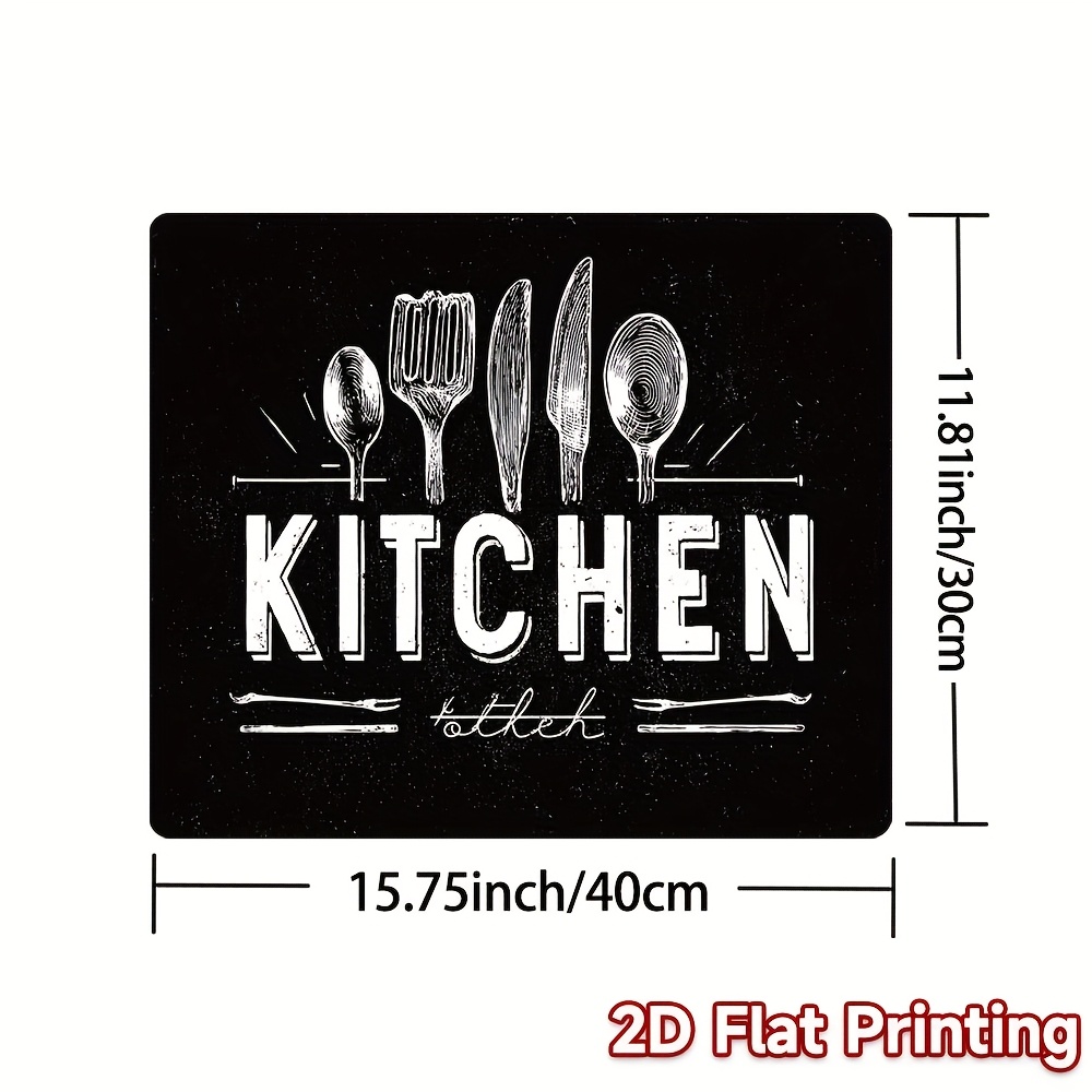 E-shop ., 2D FLAT PRINTING Herdabdeckung, Retro Küchenutensilien Design Muster Schickes Modisches Herdabdeckung, Geeignet für Mehrzweck Synthetik Pad