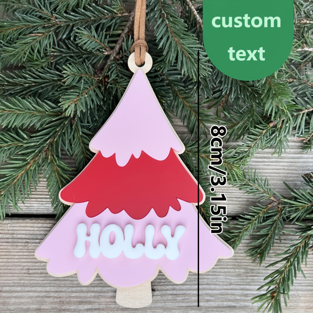 TEMU Customized Christmas Tree Ornaments, Personalized Christmas Trees, Pink Christmas Trees, Christmas Gift, Custom Christmas Gifts