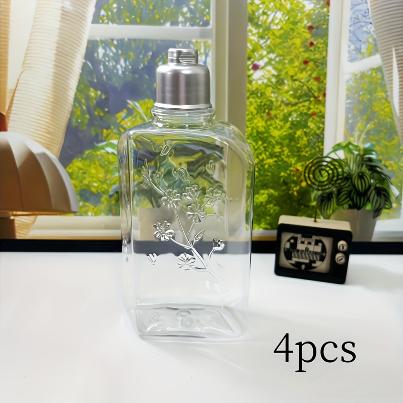 TEMU 2 pièces/4 pièces bouteilles en plastique transparent conçues par Sakura pour shampooing, après-shampoing ou gel douche - réutilisables et
