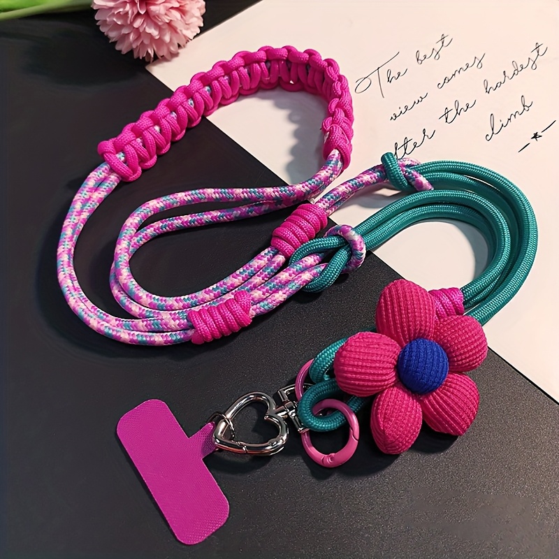 Image of Women's Long Detachable Braided Phone Lanyard With | Handmade, Polyamide, Anti-loss For Outdoor Use