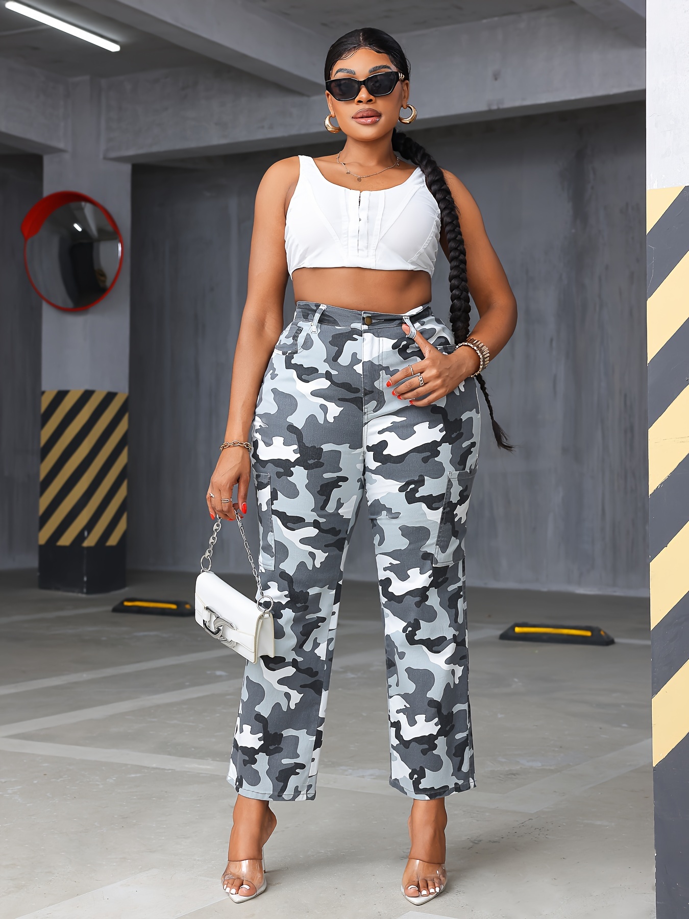 Blue camo trousers womens best sale