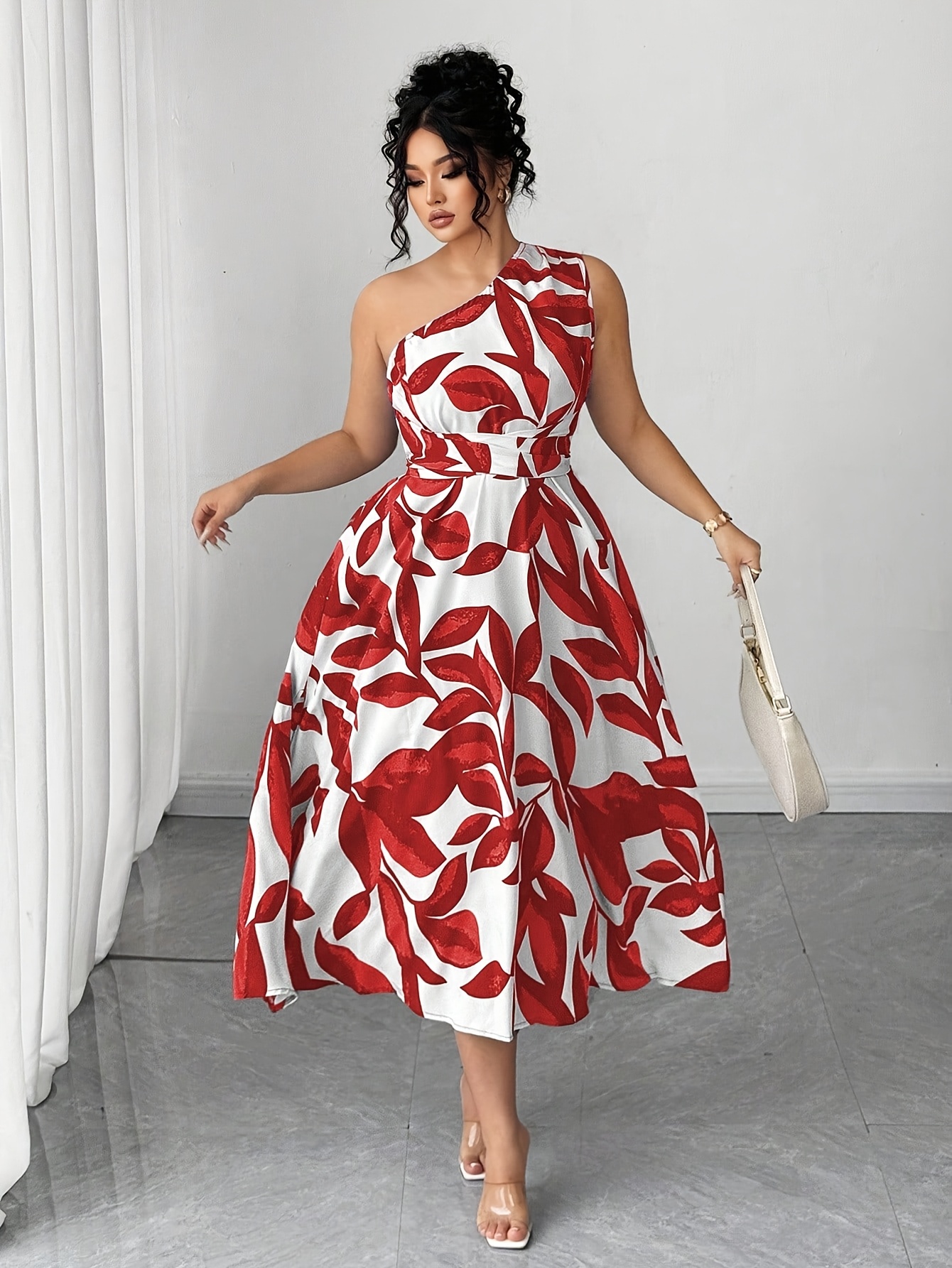 plus size elegant plus size womens blue white floral print - Temu United  Kingdom