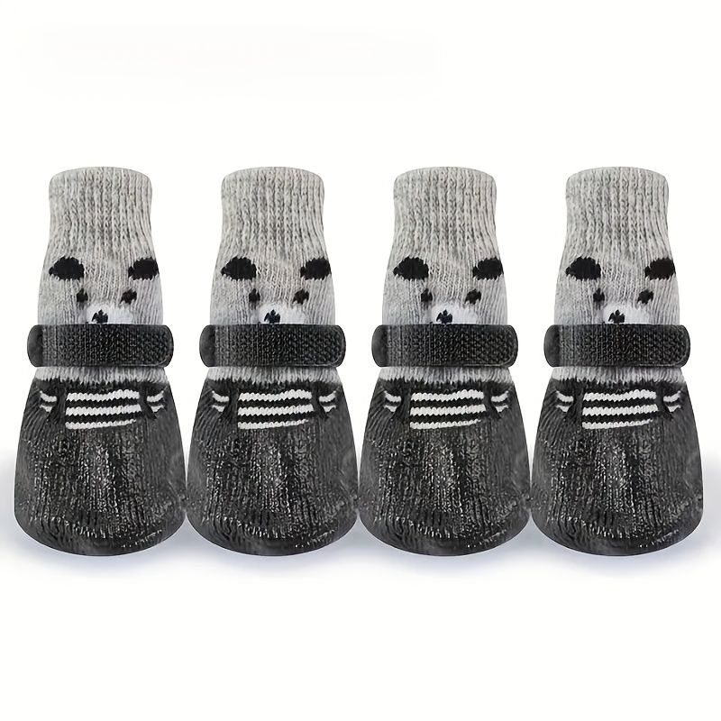 E-shop Neue Hundeschuhe, Welpensocken, waschbare Haustierschuhe -socken, gestrickte Kunststoffsohle, sturzsicher, verschleißfest, für kleine bis