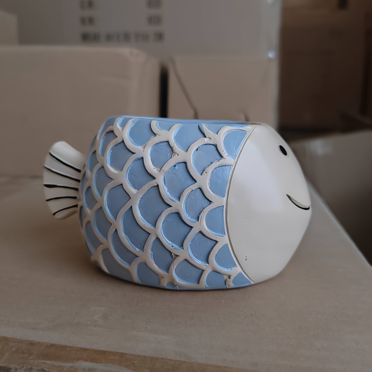 Image of 1pc, Fish-shaped Flower Pots, Succulent Planters, Fish-shaped Home Decor, Fish Shapes, Home Decoration, Resin Crafts, Holiday Gifts, Decoration, Garden Decor