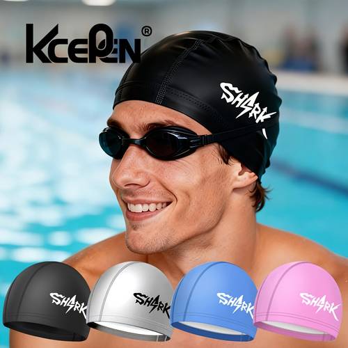 item picture mens swimming cap comfortable pu swim cap waterproof swim cap unisex swim cap extremely suitable for professional swimming training and everyday swimming use durable and comfortable swim cap
