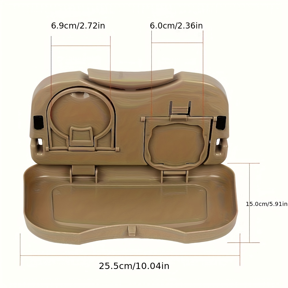car seat back tray organizer with foldable dish dual cup holders anti slip spill proof design durable abs plastic for road trips travel essentials compatible with 99 vehicles vehicle dining accessory   material backseat dining compact storage easy to clean   travelers Product details 4