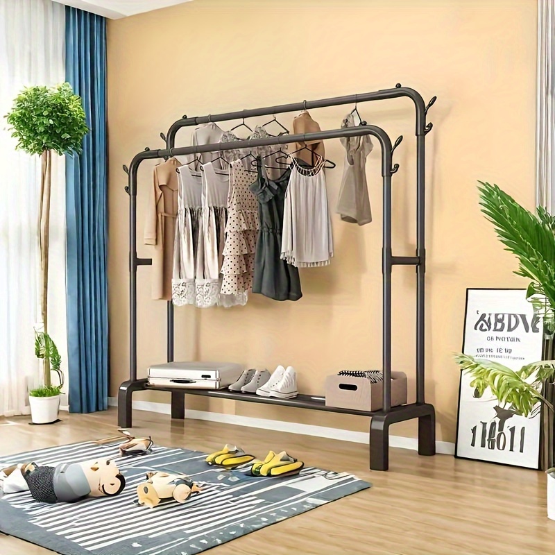 

Metal Clothes Rack - Space-saving, Multi-functional Garment Stand For Drying, Storage, And Organization - Ideal For Bedroom, Balcony, Laundry Room - Easy Diy Required