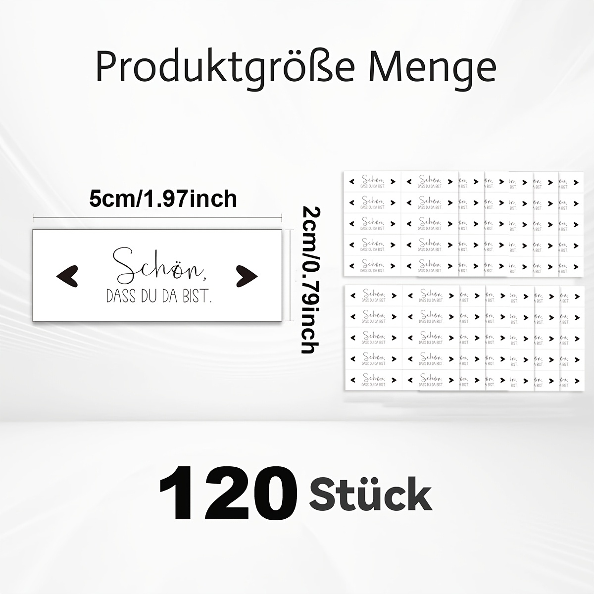 120pcs "" Stickers, No Chocolate, German Rectangular Guest Gift Stickers, Eucalyptus, Chocolate Stickers For Baptism, Party Gifts, Birthday, Communion, Wedding, Black, 1.97x0.79inch