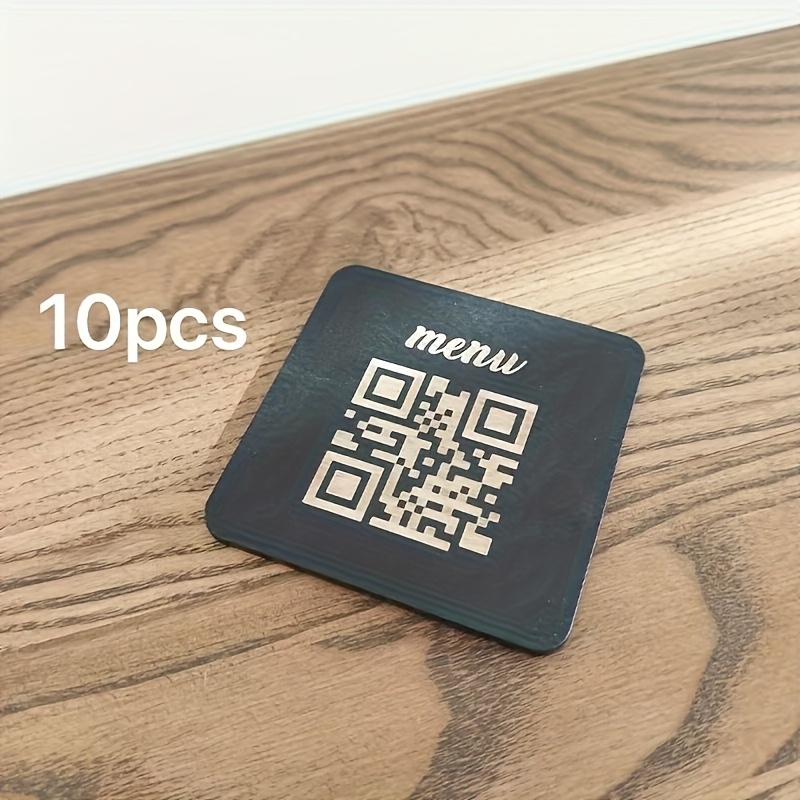 TEMU 2D , 5/10pcs Letreros Acrílicos Personalizables con Código QR, Códigos QR para Pedidos de Restaurante, Wifi QR para Hoteles y Cafés, Códigos QR
