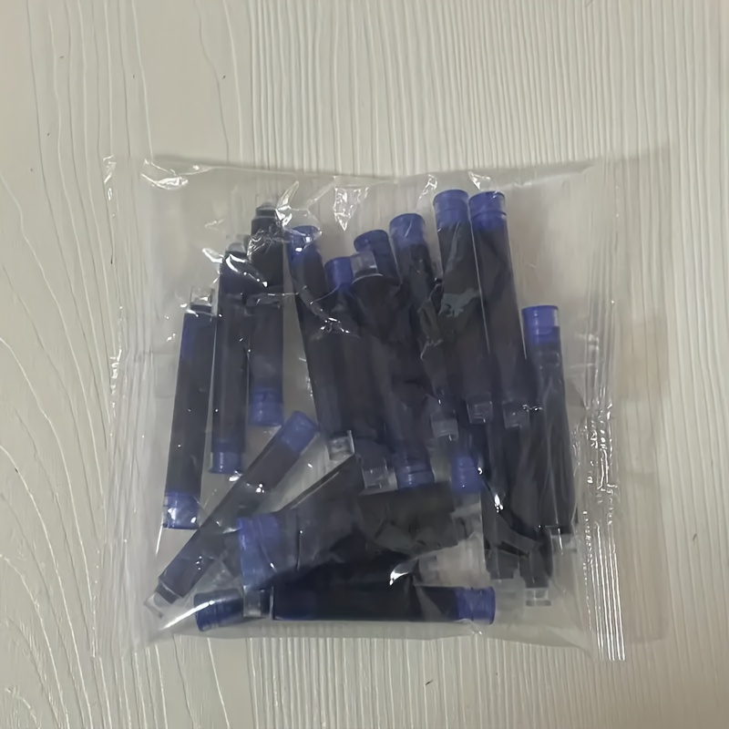 20pcs 2.6mm Fountain Pen Disposable Pen Ink Cartridge Ink Black Blue For Writing Replacement Parts Back To School Stationery 0.8ml