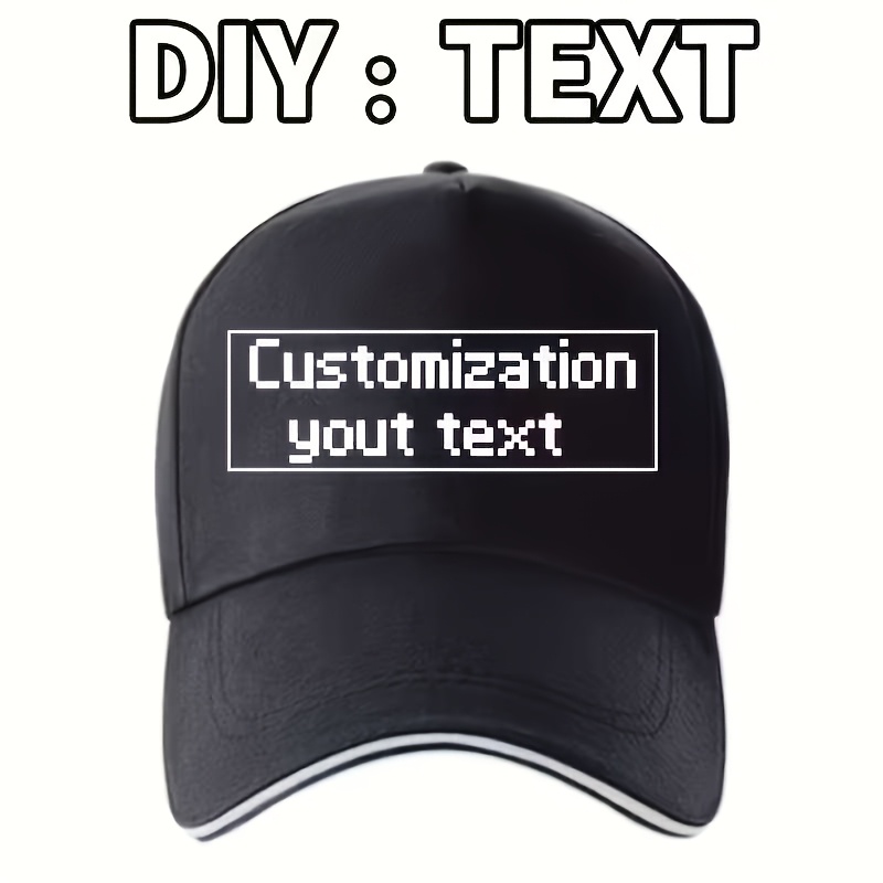 TEMU Custom Baseball Cap - Adjustable Snapback Hat Suitable For , Lightweight Comfortable Unisex Gift With Custom /text/ Printing, Classic Cap For,