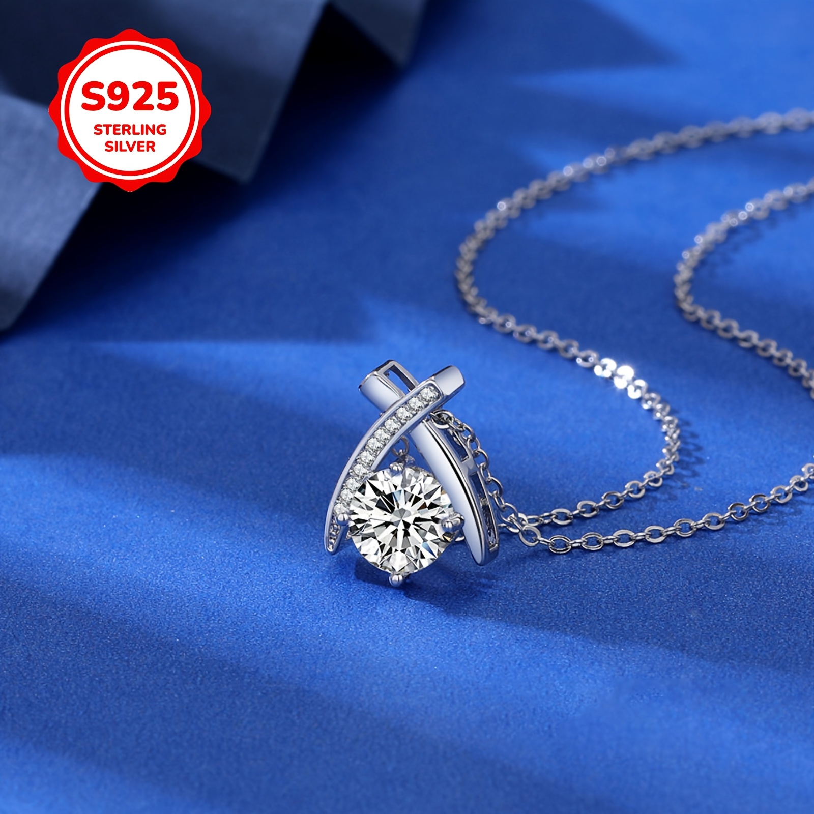 S925 Silver Cross Four-Claw Pendant Necklace, Ideal Gift for Women
