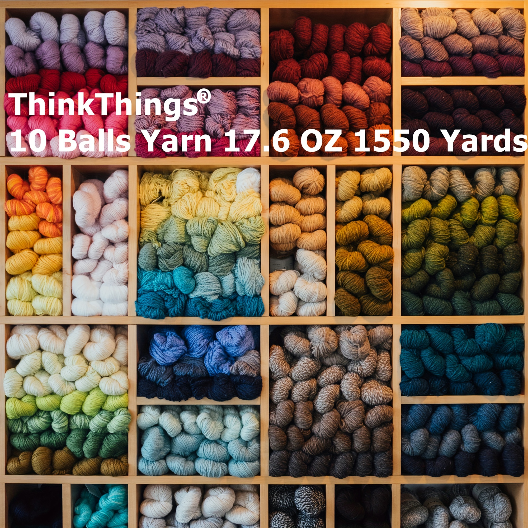 

Thinkthings Acrylic Yarn 10balls 17.6oz Pack, Crocheting Yarn, Knitting Yarn For Beginners 500g, , Large Capacity Yarns Gift For Valentine's Day