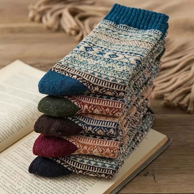 TEMU 10 Pairs Men's Warm Cozy Thickened Thermal Crew Socks With Warm Plush Lining, Comfy Casual Lightweight Socks For Men's Winter Outdoor Activities