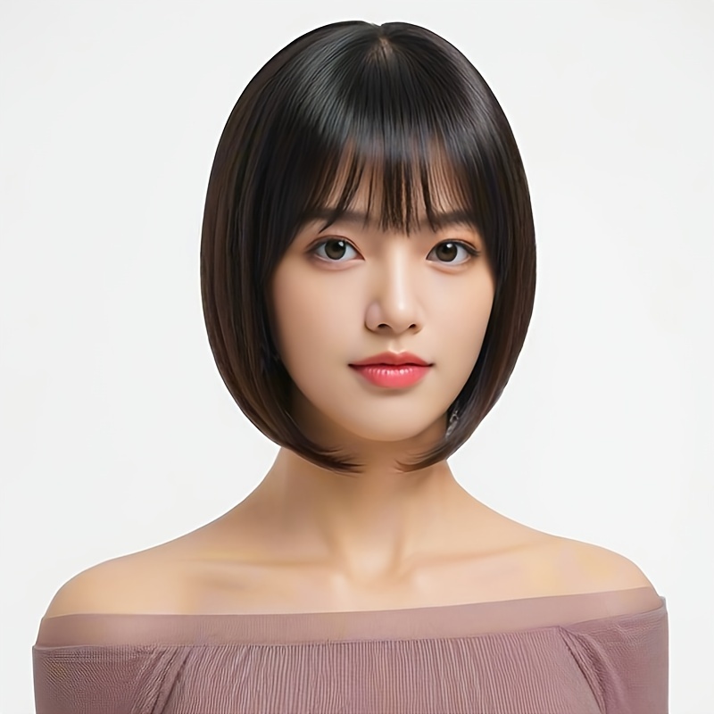 

Chic Bob Wig With Bangs For Women - Heat Resistant, Straight Synthetic Hair, Cosplay &