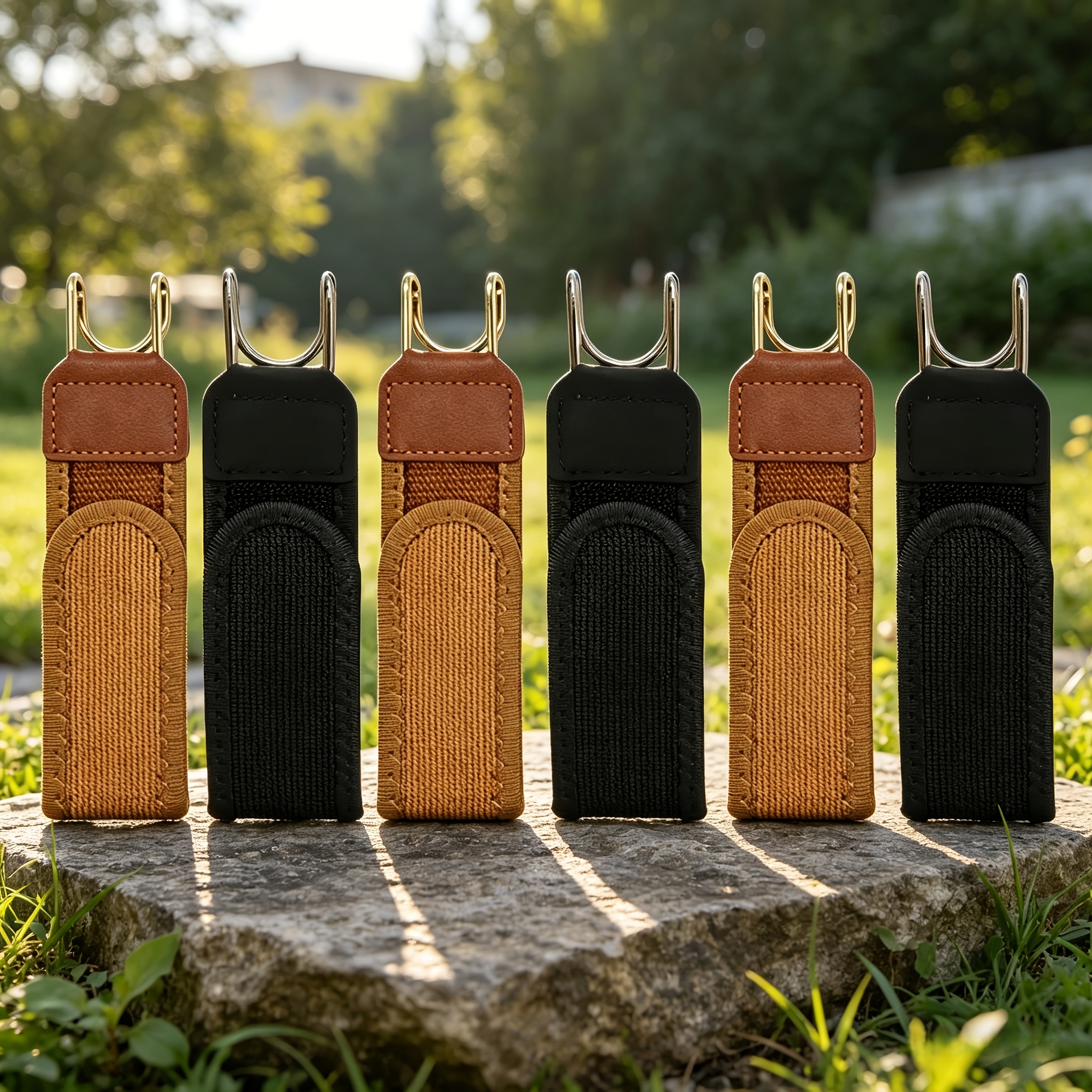 TEMU 6pcs Set Of Invisible -less Elastic Polyester Belts, Tactical Metal Fasteners, Adjustable And Comfortable , No , Suitable For Daily Commuting,