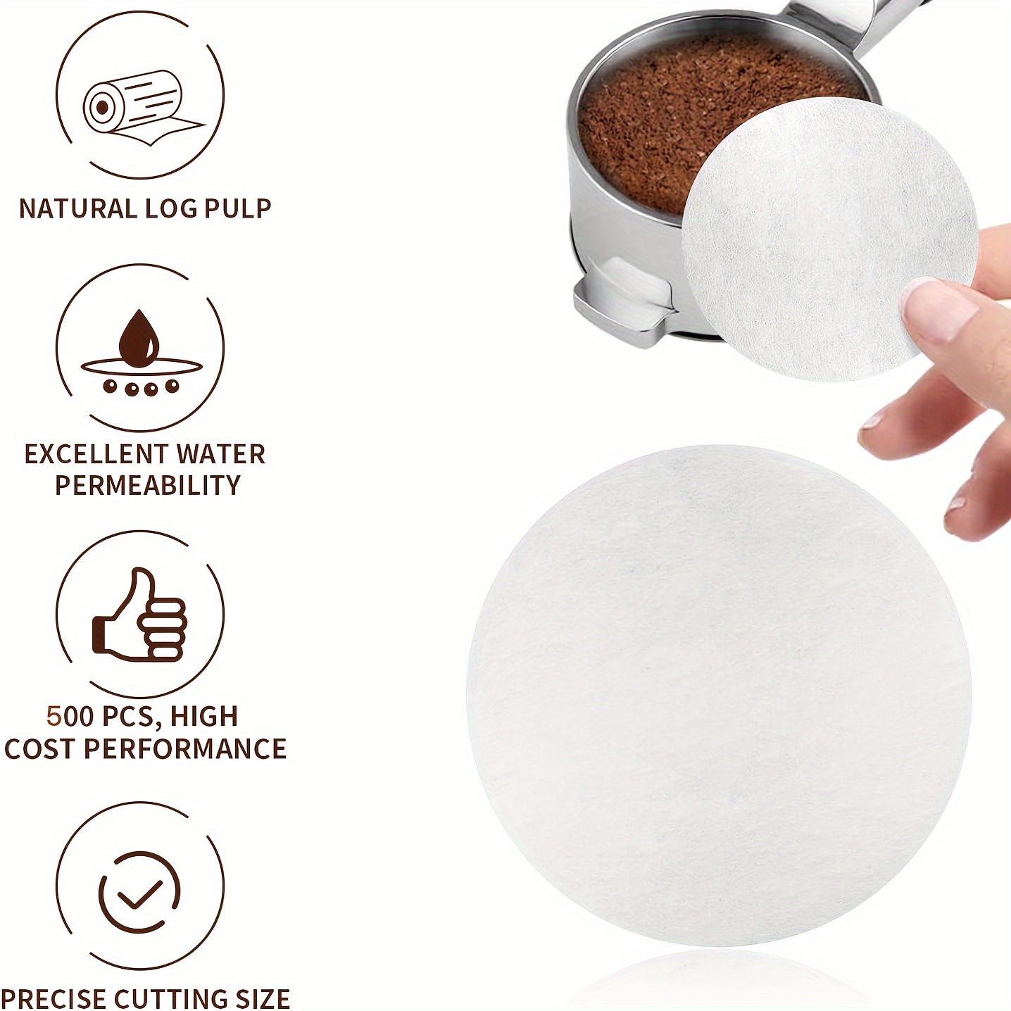 500 Filtri Di Carta Per Caff&egrave; E T&egrave; - Sostitutivi Per Aeropress - In Polpa Di Legno