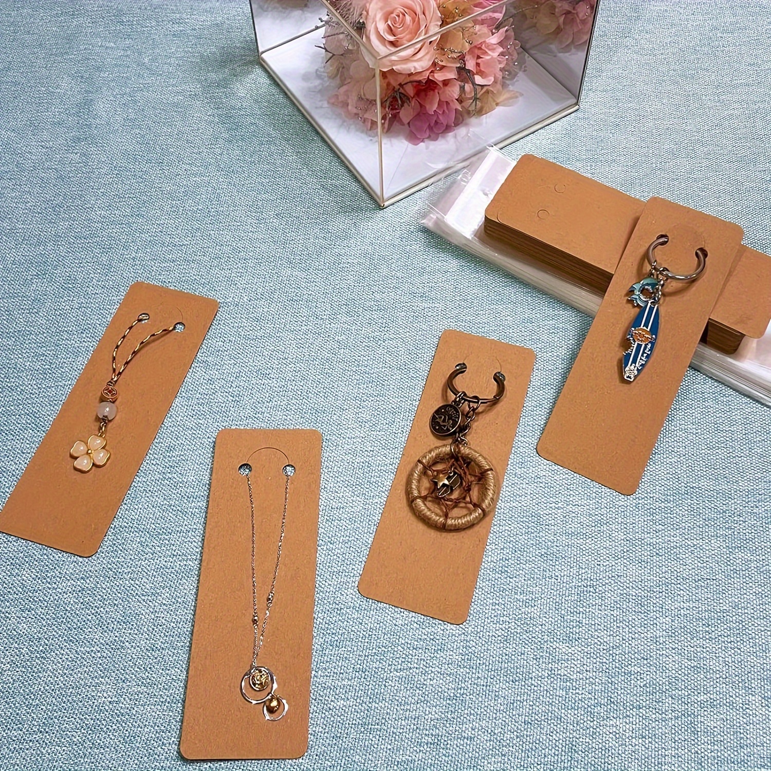 

- Jewelry Display Cards Sleeves - , , And Keychain Presentation - For Sme Displays - , , Khaki