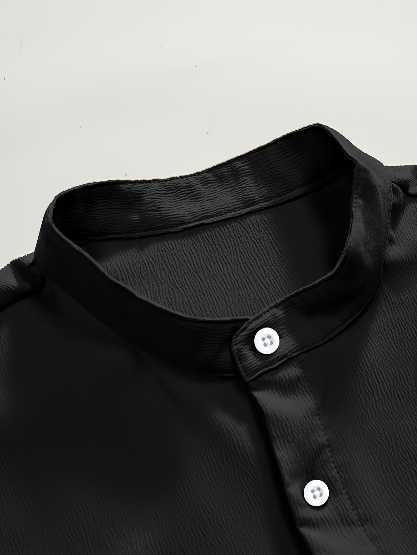 camisa negra manga corta cuello hombre conjunto Temu Dominican