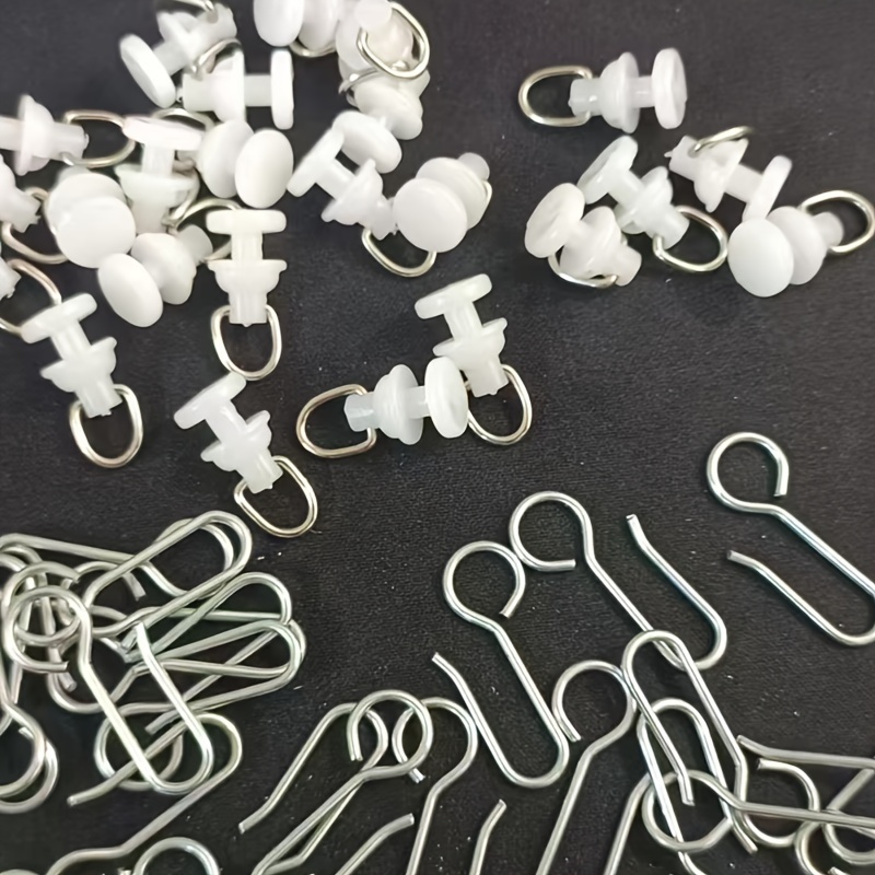 120pcs Classic Curtain Hooks Set - Metal, For Home Decor, Window Curtain