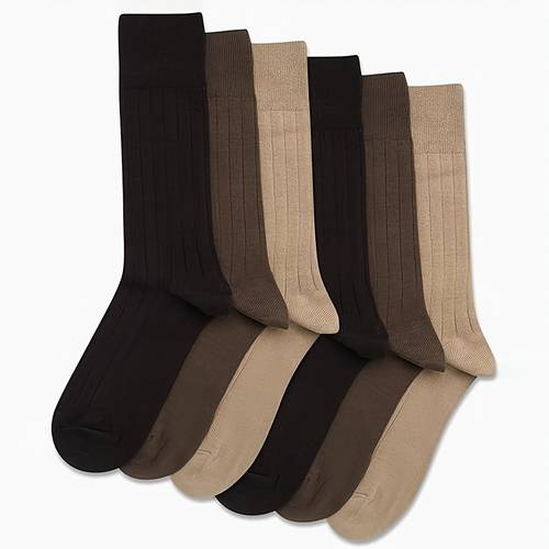 6 pairs of mens formal stockings fashionable striped solid and comfortable