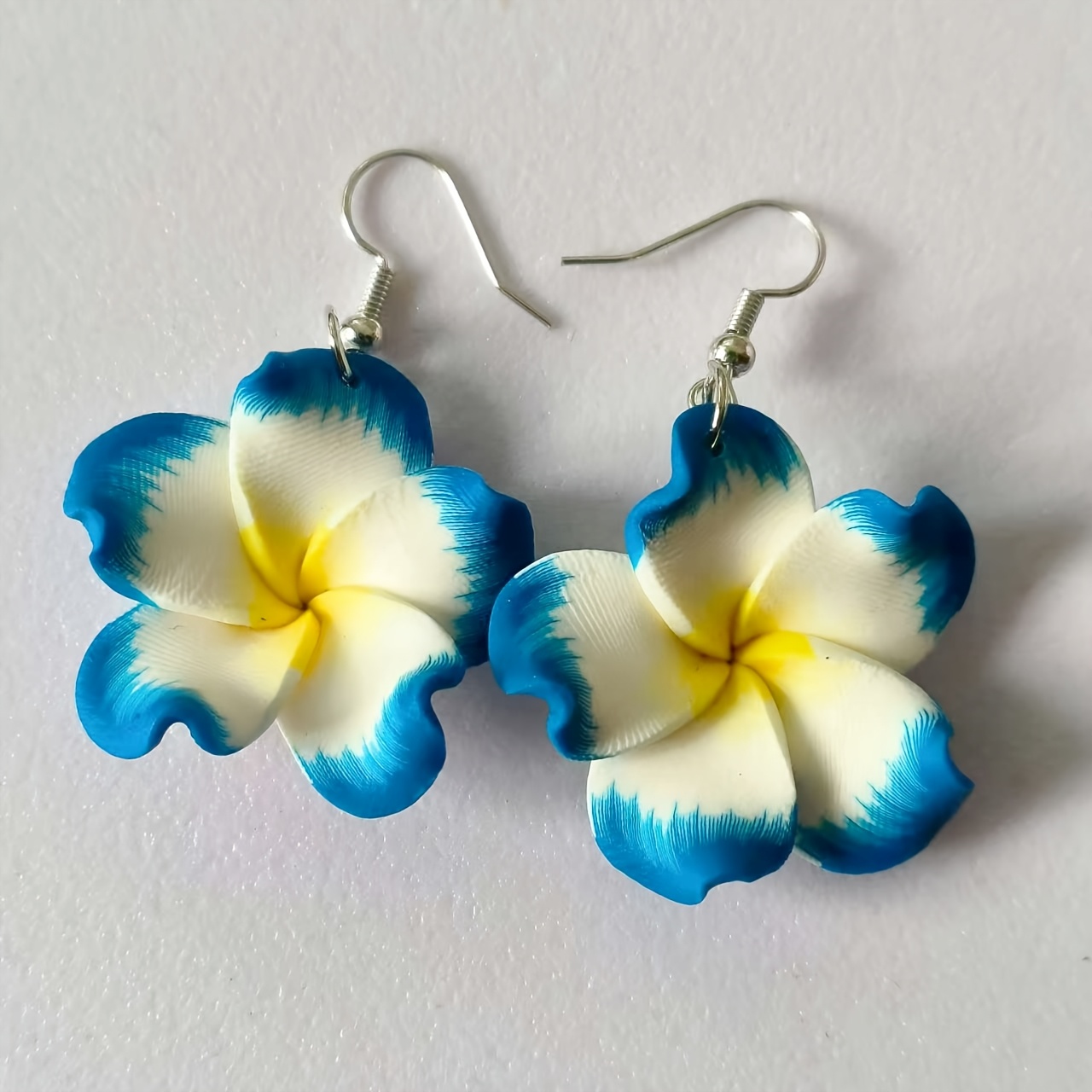 1 Pair Women's Earrings, Vacation Soft Pottery Flower Egg Flower Hanging Earrings, Jewelry Additions, Birthday Gifts, Party Gifts