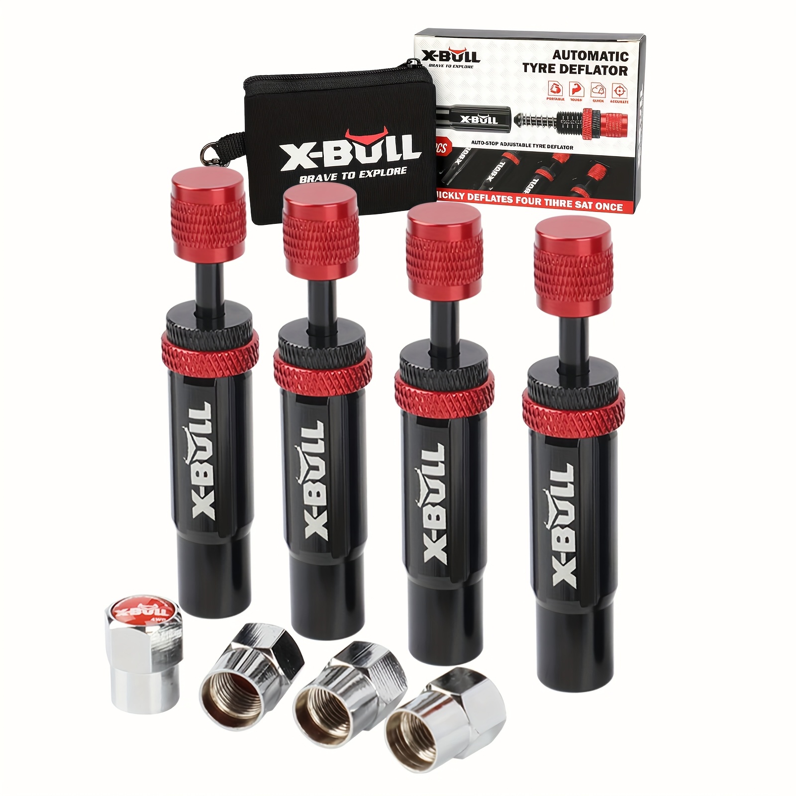TEMU X-bull 4pcs Tire Deflator Valves Air Quick Deflator Adjustable 10-30 Psi