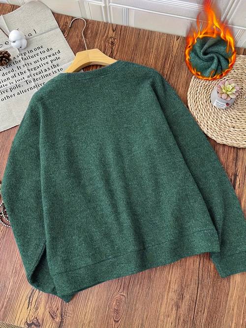 womens casual crew neck sweatshirt with side sitting graphic print long length crew neck sweatshirt autumn winter warm inner layer top