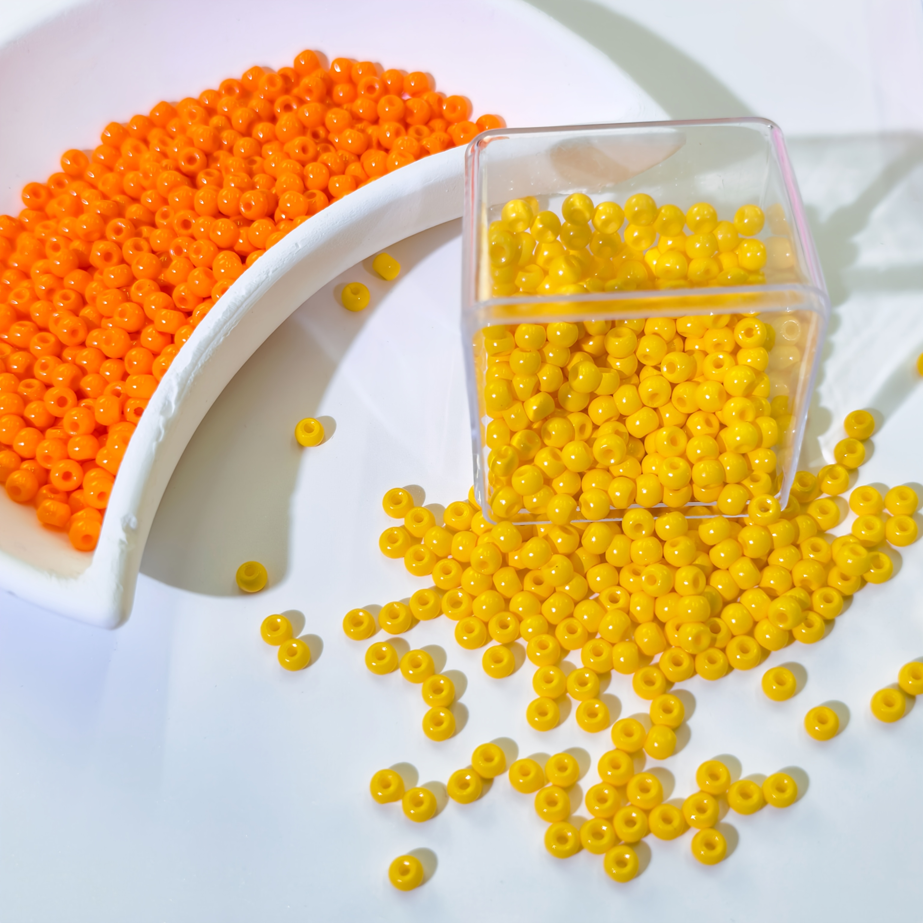 25G Solid Color Enamel Glass Round Beads, 4Mm