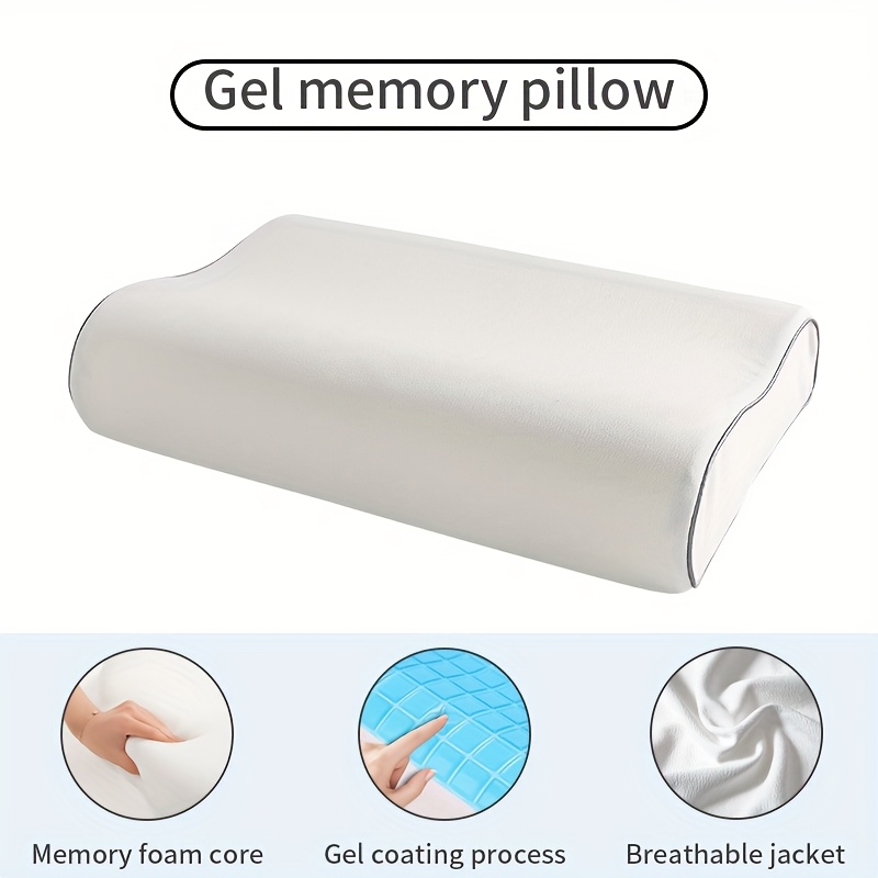 sommer- -gelkissen für erwachsene - ergonomisches nackenstützkissen mit atmungsaktivem gitterdesign, maschinenwaschbar, langsamer rückfederung druckentlastung für seitlich/rücken/bauchschläfer, weiß, mehrpositionsschlafkissen, klassischer stil, reißverschluss