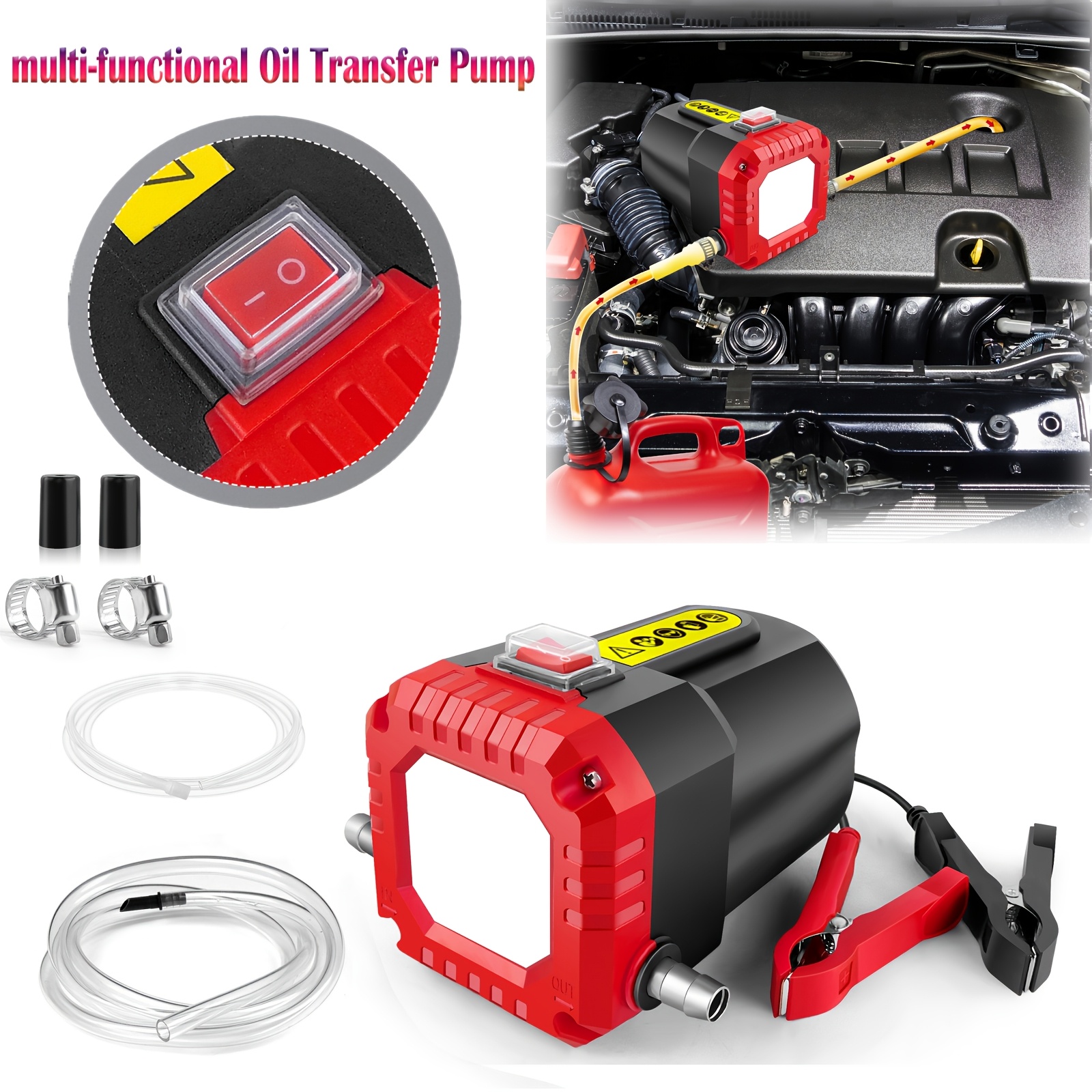 Image of 12v 60w Oil Suction Pump Pump, Portable Electric Fuel Transfer Pumps For Cars, Boats, Motorcycles, Trucks, Motorhomes, Atvs, Construction Sites, Farms