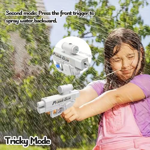 a prank toy for it sprays water from and has two switches a gag toy