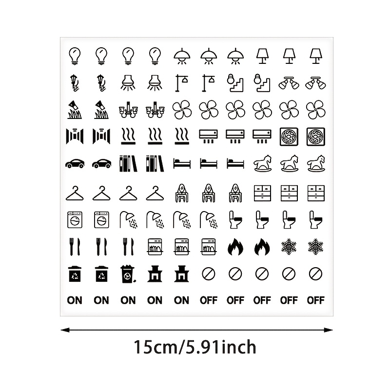100pcs Self-Adhesive Switch Labels Set for Home Identification