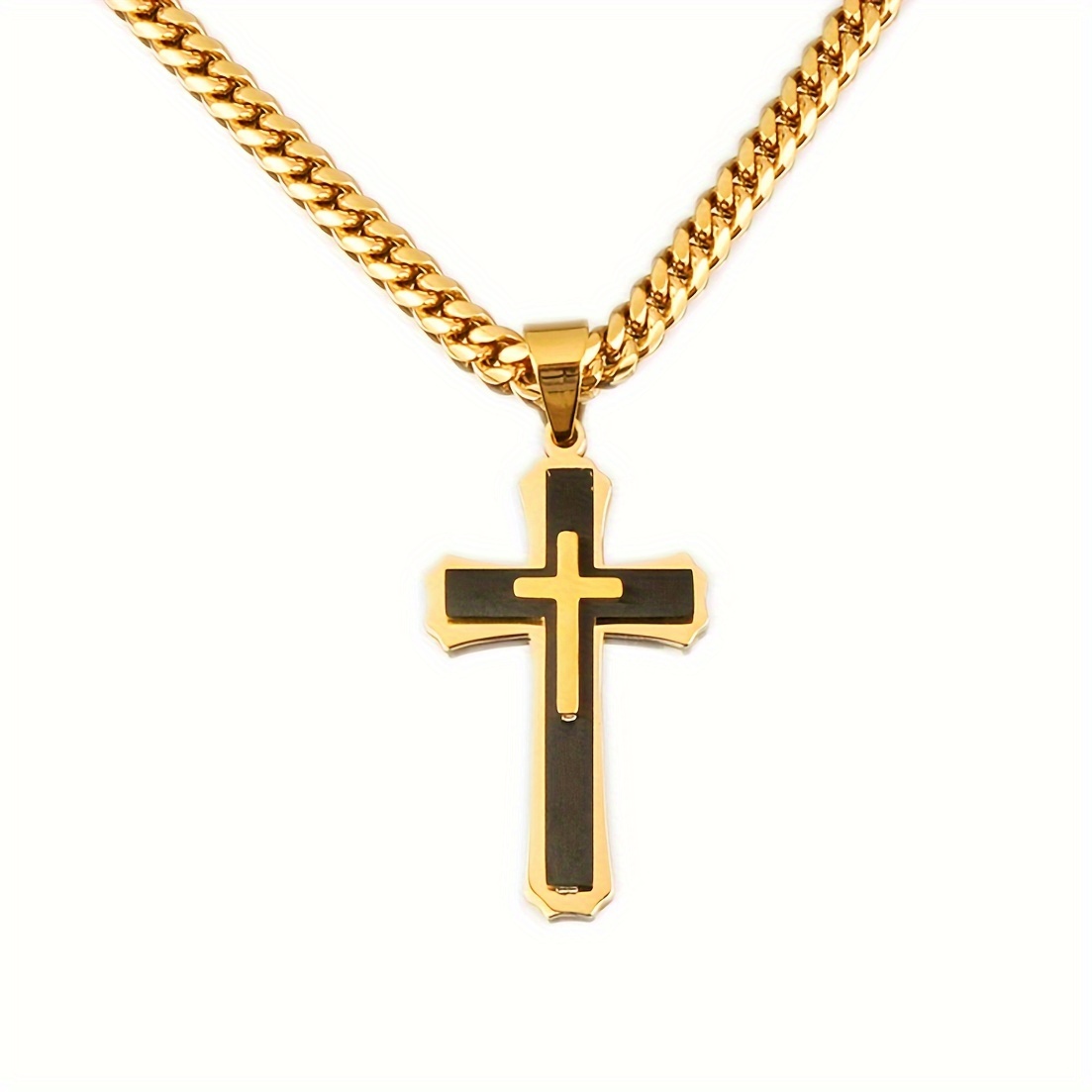 

1pc Men's Stainless Steel Cross Pendant Necklace