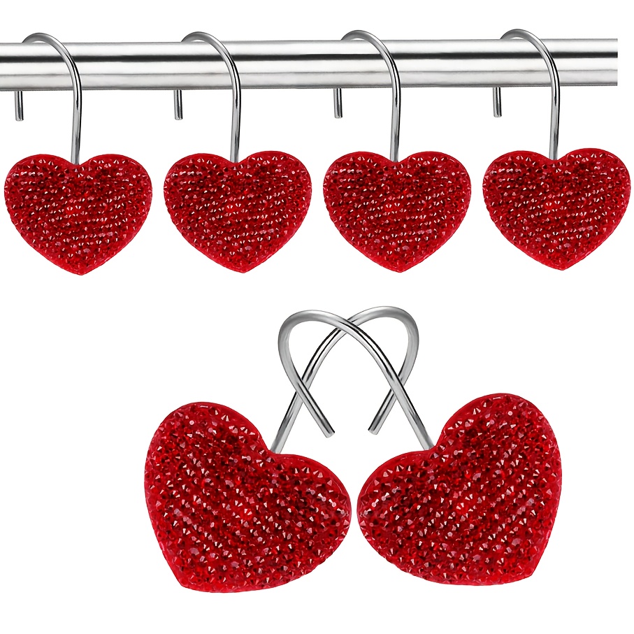 

Valentine's Day Starry Heart High-end Bathroom Accessories Christmas Christmas Decoration Love Decorative Shower Curtain Hook Curtain Hook