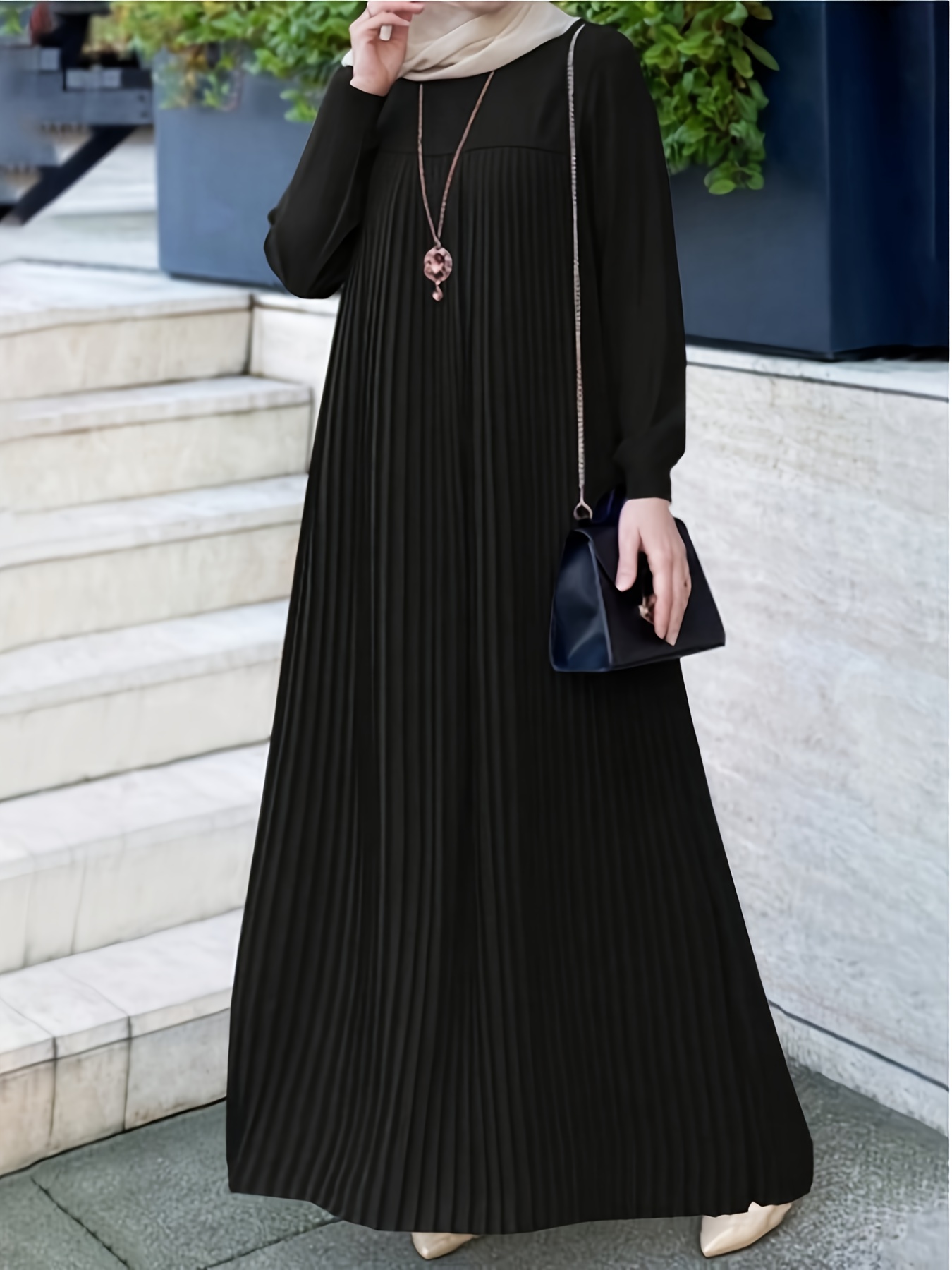 knee length dresses for ladies Muslim Women Swing Abaya Dress – Urgarment main image 0