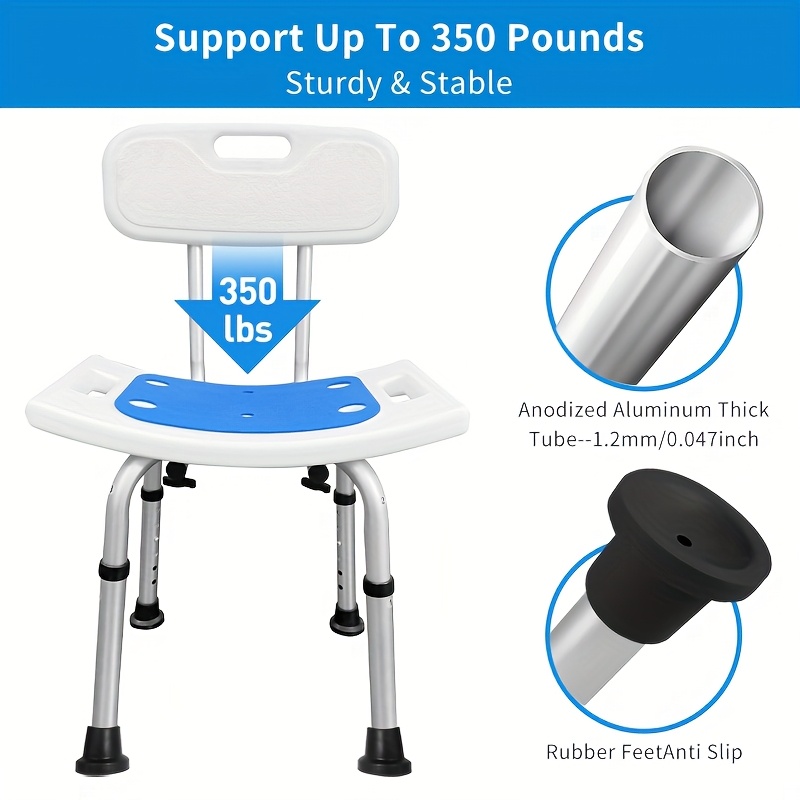 adjustable height shower chair 350 lbs capacity no tool Temu Hungary