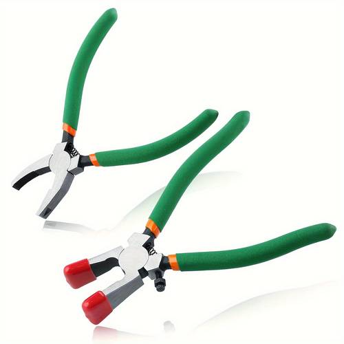 2pcs pliers and glass running pliers and for glass cutting key fob pliers with rubber tips glass cutting pliers glass cutting tool kit for key fob hardware install and stained glass work