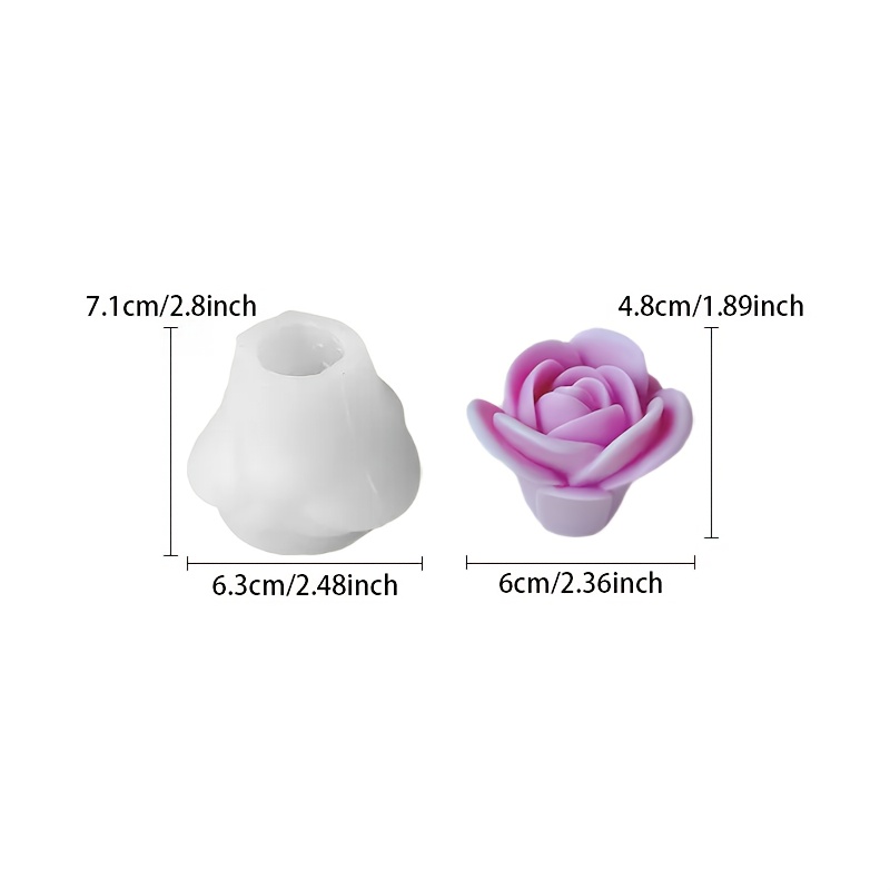 TEMU Stampo in silicone a forma da 1 pezzo per di saponi e candele - Design 3D, per aromaterapia fai da te, decorazioni per la casa e di resina,
