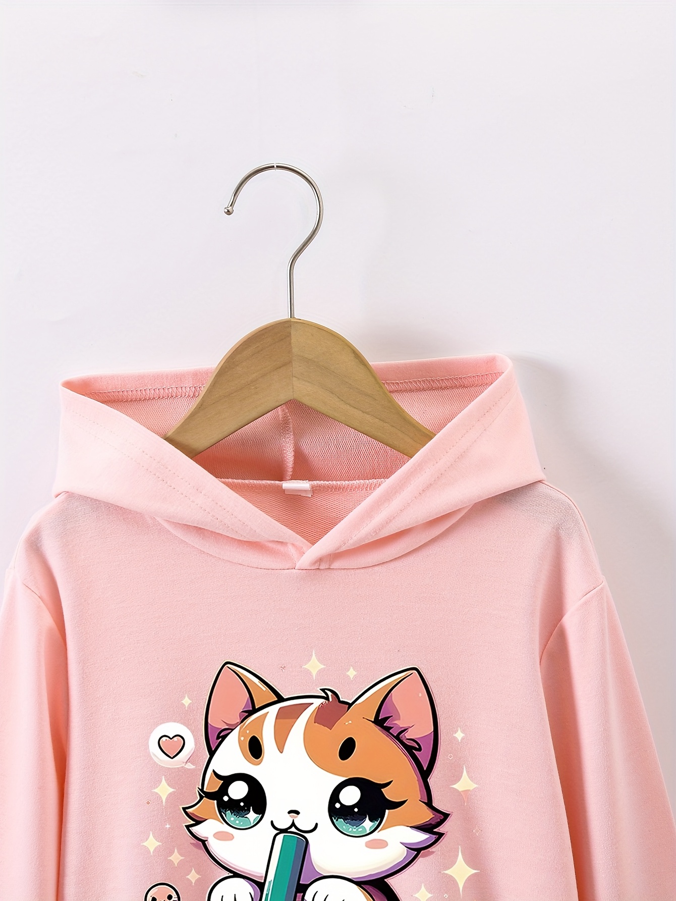 Kawaii Clothes Boba Tea Sweatshirt Adorable Cat Boba Tea Girls