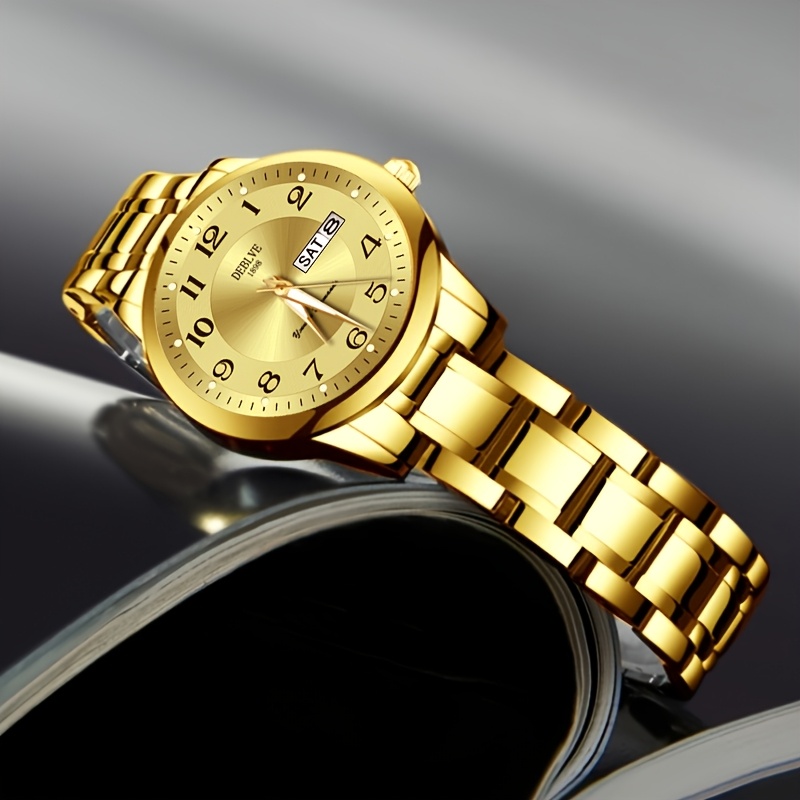 DEBLVE Women'S Ultra-Thin Stainless Steel Quartz Watch - Stylish, Lightweight, IPX7 with Calendar, Luminous Day Display, and Stainless Steel Band - Perfect for Casual Wear, DEBLVE