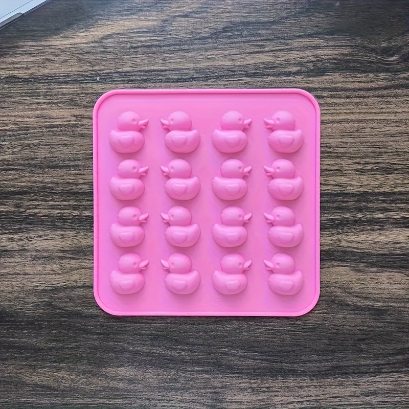 Image of 16-holes Silicone Little Yellow Duck Chocolate Candy Mold Jelly Pudding Cube Of Mold Cookie Mousse Dessert Dropping Stone Gypsum Mold Food Grade
