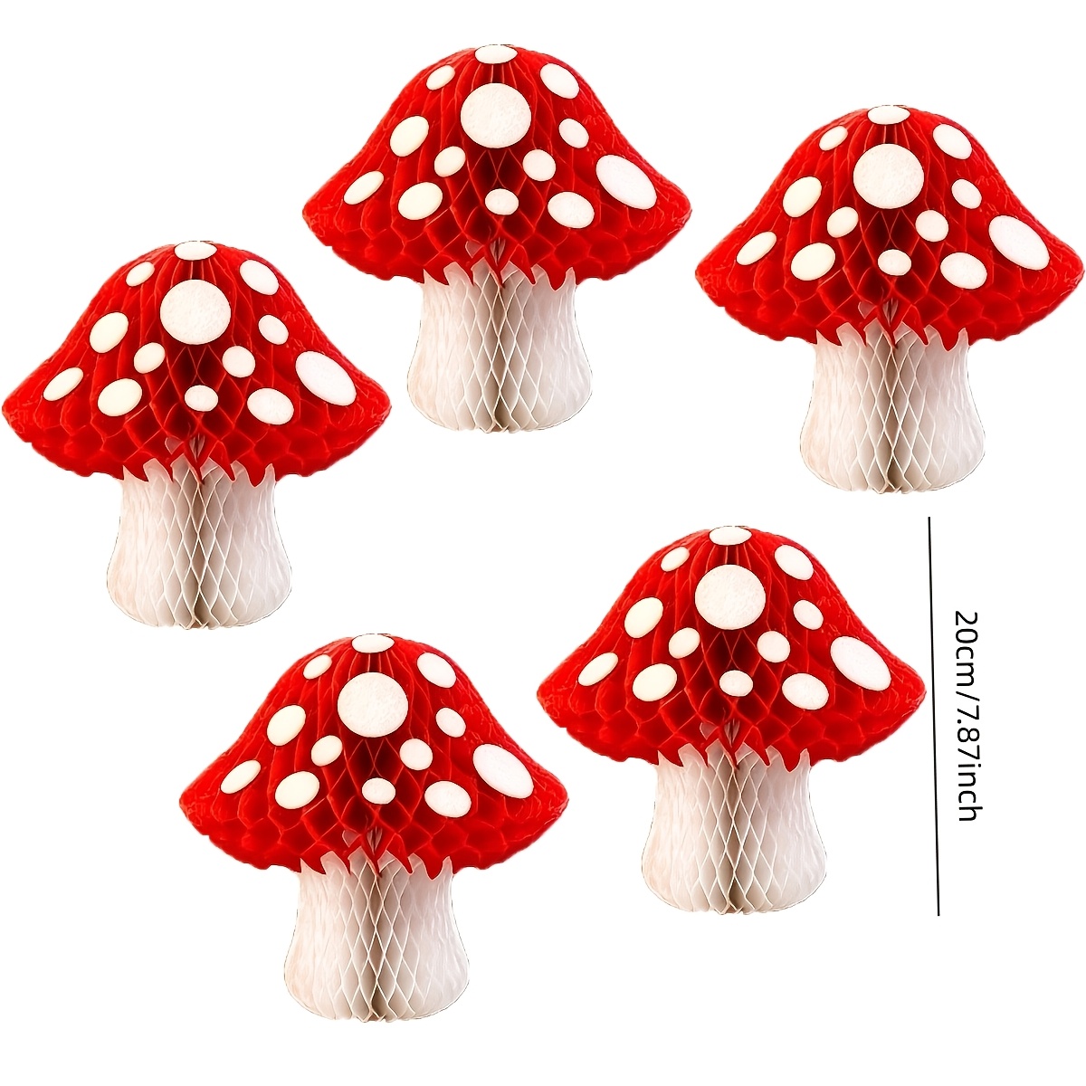 TEMU 5 piezas de decoración de panal de miel con forma de hongo, adornos de de papel de seda con forma de hongo para de temática de paraíso de , de