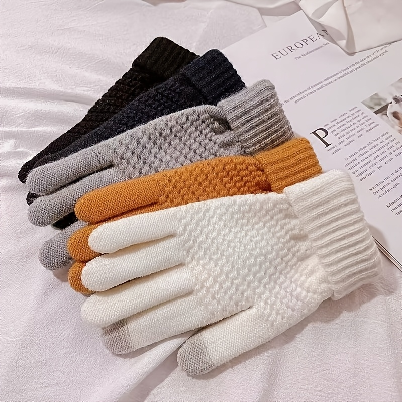 

Women's Touchscreen Winter Gloves - Warm, & Plush Lined For Driving And Cycling | Stylish Multi-functional Knit Outdoor Gloves