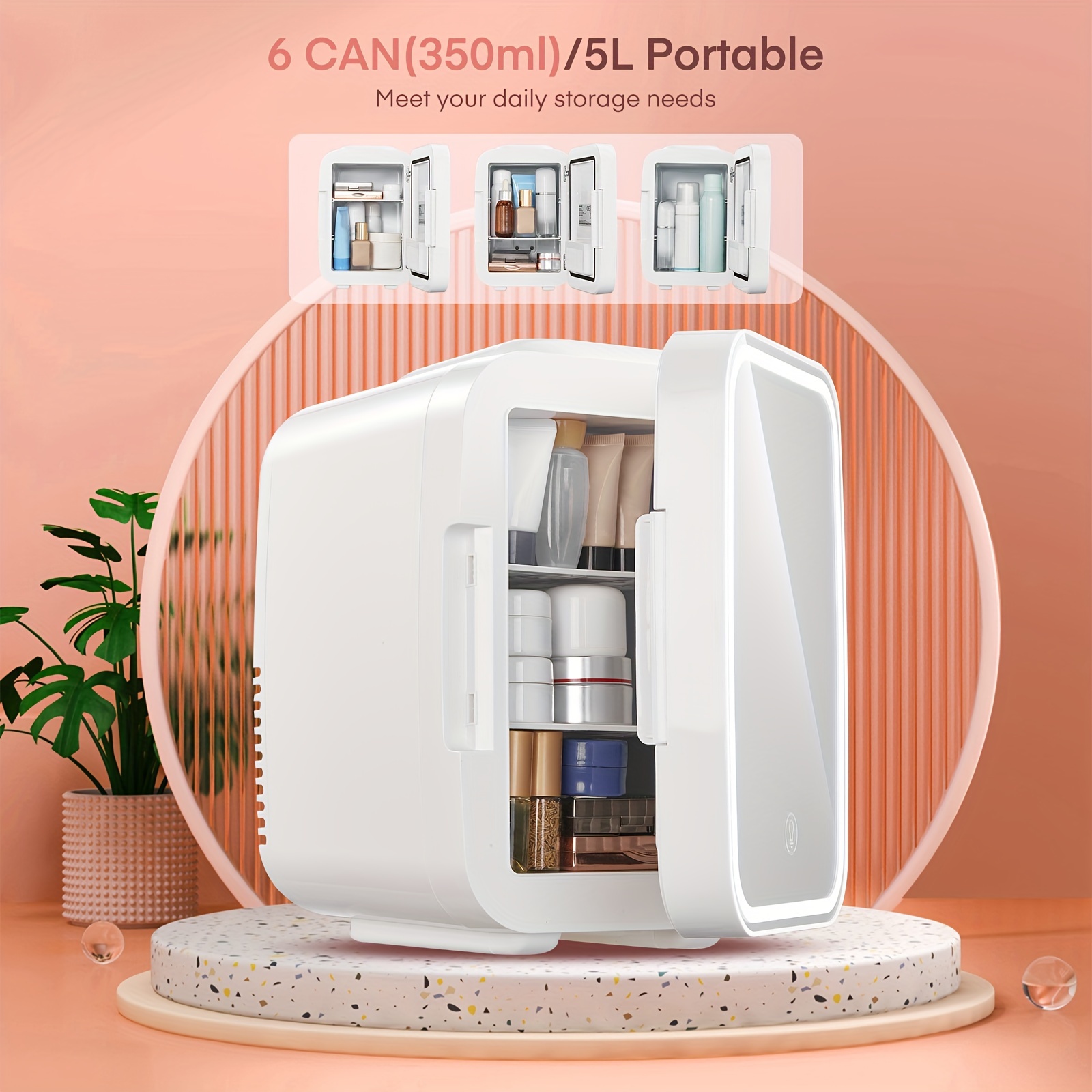 skincare mini fridge bedroom liter portable mini fridge Temu