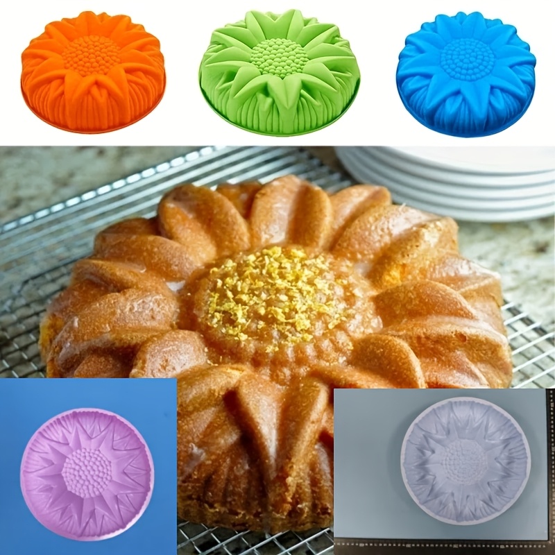 

1pc Large Silicone Sunflower Shape Pastry Cake Mold Baking Tools Kitchen Accessories Random .24 Inch