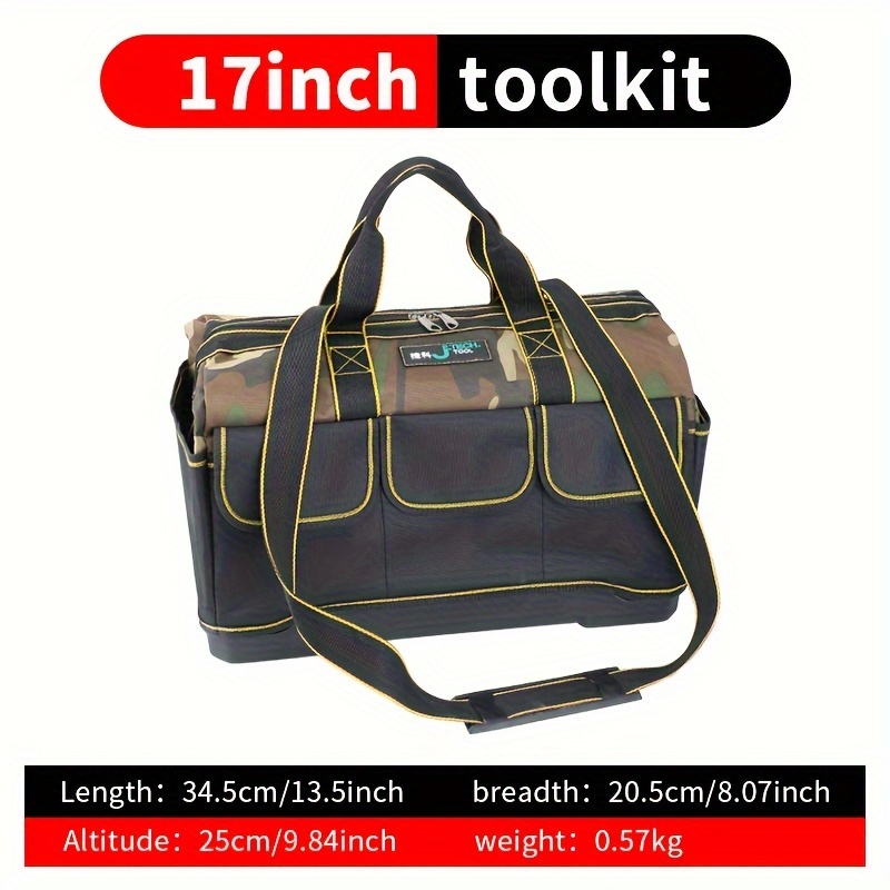 TEMU Kit Is Sturdy And Durable, And Diagonal Canvas Is Thickened With Multi-functional Carpentry Special Electrician Bag.
