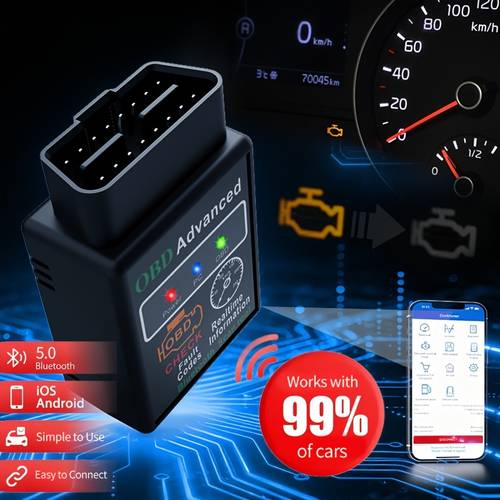 diagnostic scanner bluetooth car diagnostic tool compatible with all obdii vehicles i m readiness check battery test performance test code reading and erasing real time data supports engine