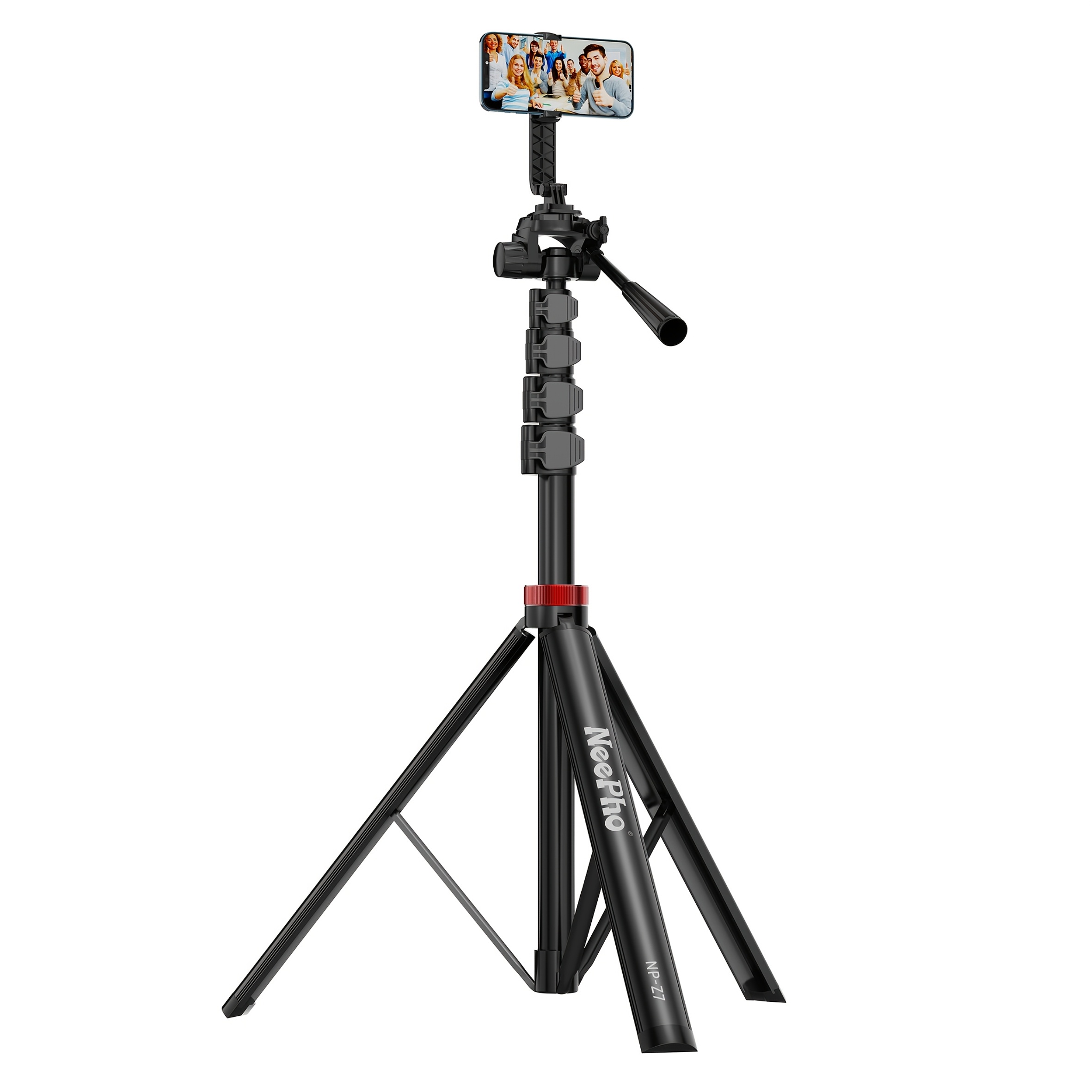E-shop NP-Z7 188Cm/74Inch Handy Stativ & Selfie Stick, Verstellbares Handy Stativ mit Handyhalter und Tragetasche, Geeignet für alle Smartphones,
