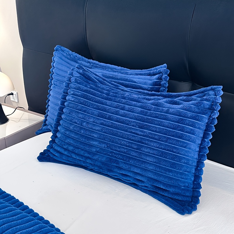 TEMU 2pcs Set Thickened Milk Velvet Zippered Pillowcases, Warm And Machine Washable Pillow Protector, Size 48*74cm